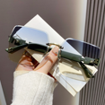 thumbnail image 3 of Gafas de sol de conducción para mujer de alta calidad con degradado de dos colores sin marco y tendencia de moda, 3 of 6