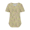 thumbnail image 4 of Summer Fashion Tops for Womens 2025 Plus Size V- Neck Printed Casual Pullover With Short Sleeves, 4 of 5