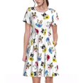 thumbnail image 1 of Balery French Bulldog With Coffee Cup Vestidos sueltos de manga corta para mujer, vestidos de verano 2025, vestidos casuales de corte A con vuelo., 1 of 6