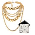 thumbnail image 1 of CIBIRICH Chaîne Punk Colliers Épais pour Femmes Collier à Plusieurs Couches Collier Or, 1 of 4