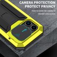 thumbnail image 3 of Feishell Cover for iPhone 13 Pro Case Heavy Dustproof Shockproof Dropproof Military Grade Rugged Durable Aluminum Metal Case with Kickstand Screen Protector, Yellow, 3 of 7