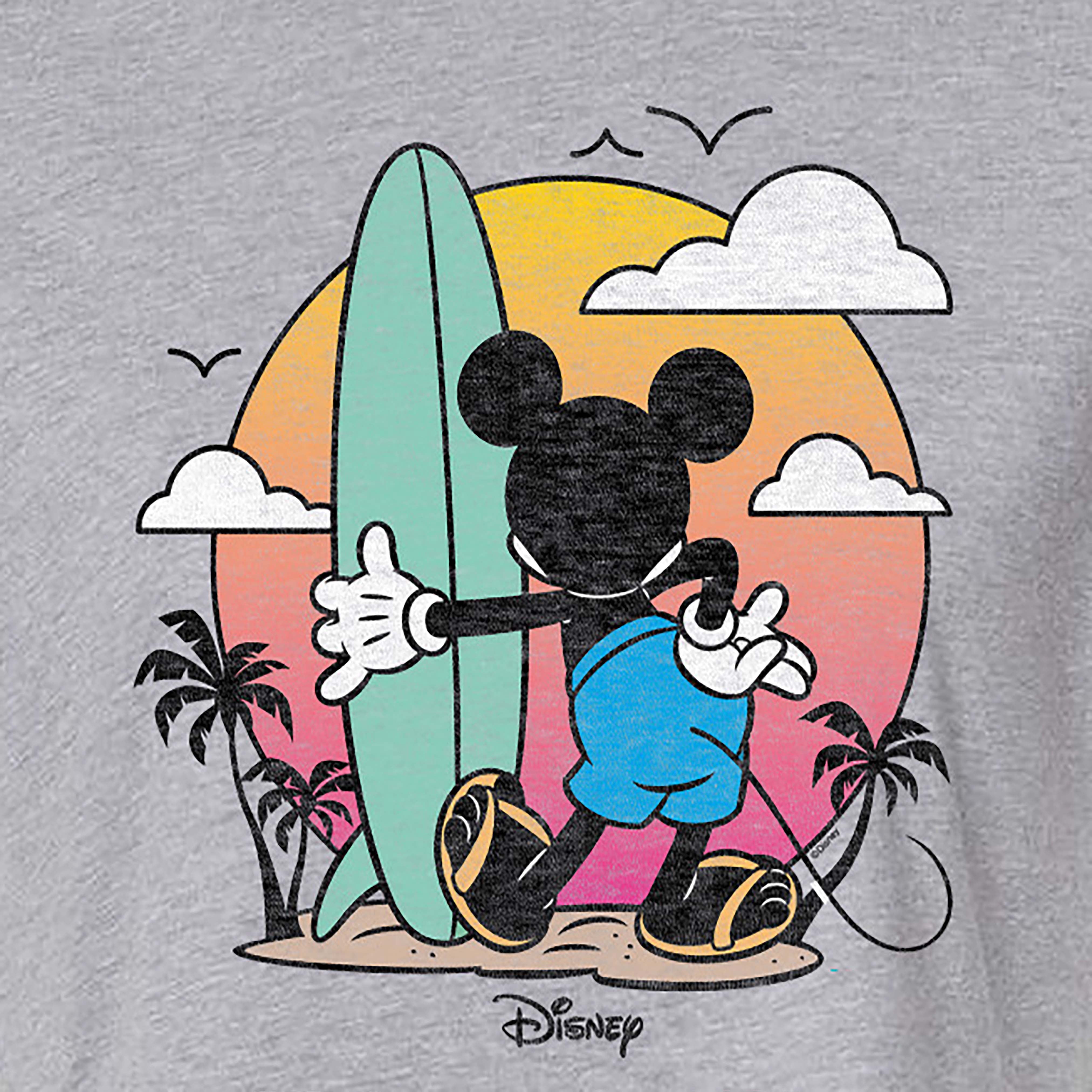 Disney - Mickey & Friends - Mickey Surfing After Sunset - Juniors Cropped Cotton Blend T-Shirt