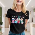 thumbnail image 2 of Aihuaihua Easter Shirts for Women Christian Shirts Rabbit Easter for Jesus Shirt Easter Gift Graphic Casual Tee Tops Black S, 2 of 5