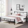 thumbnail image 1 of FurnitureR Full Metal Bed Frame with Headboard & Footboard, Black, 1 of 8