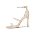 thumbnail image 6 of BLISSFUL STEP Women's Sandals Stiletto Heels Triple Straps High Heels Sandals, 6 of 8