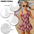 thumbnail image 4 of DISNIMO Girls One Piece Swimdress Palm Tree Print Sleeveless Bathing Suit with Skirted Hawaiian Summer Swimwear for Kids Girls 3-13 Years, 4 of 8