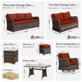 thumbnail image 5 of MEISSALIVVE 8 Pieces Patio Furniture Set with Swivel Rocking Chairs, Patio Conversation Set with Dining Table, Patio Dining Set with Waterproof Cushions for Lawn Backyard Porch (Red), 5 of 9