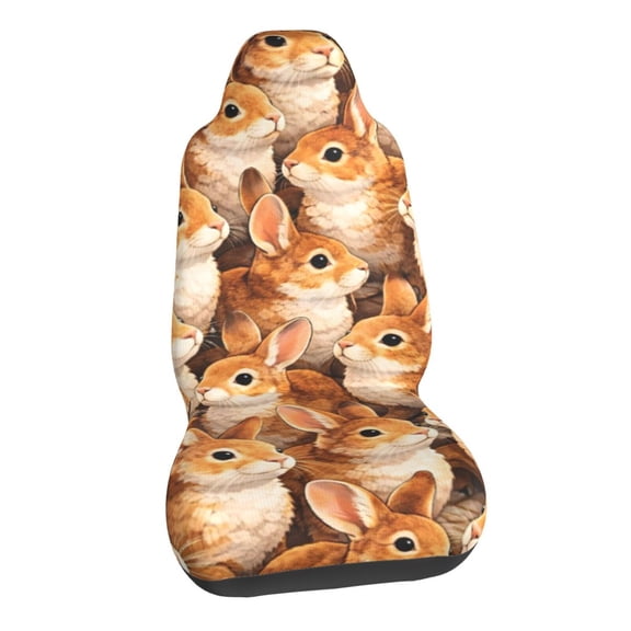 Animal Rabbit Wildlife Car Seat Covers Stretch Car Seat Protectors Universal Fit