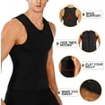 thumbnail image 4 of Men Waist Trainer Vest Hot Neoprene Sauna Suit Corset Body Shaper Zipper Tank Top Workout Shirt(Black, M）, 4 of 8