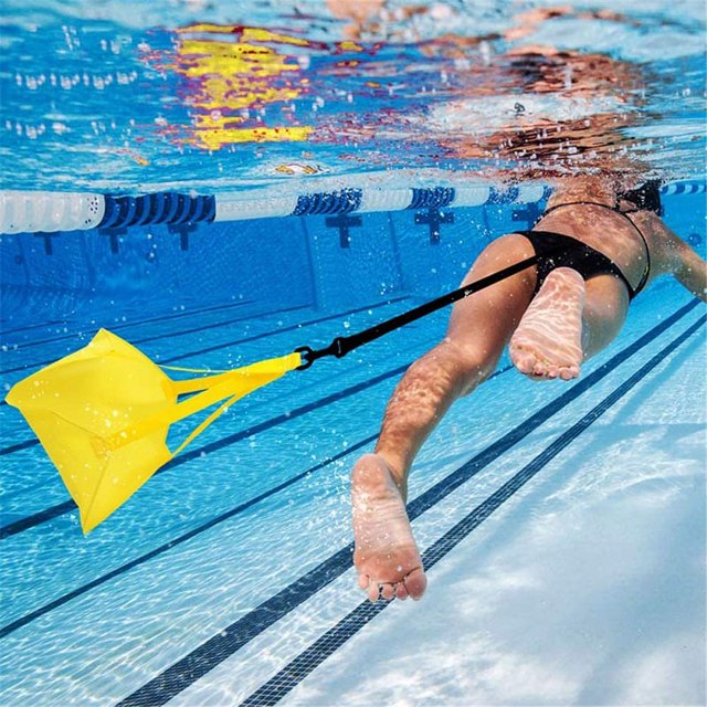 Paracaídas de natación, entrenador de natación, arnés de entrenamiento de fuerza, cinturón de resistencia con paracaídas de arrastre y cuerda elástica para adultos y niños