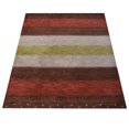 thumbnail image 3 of Rugsotic Carpets Hand Knotted Wool Area Rug 6'7''x9'10'' Brown Silver Contemporary Rectangle Indoor Rug for Living Room, Bedroom Antimicrobial L00A98, 3 of 5