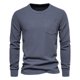 thumbnail image 1 of Camisetas de algodón Waffle de Color sólido para hombre, camisetas de manga larga con un solo bolsillo para hombre, nuevas camisetas básicas transpirables de primavera para hombre, 1 of 5