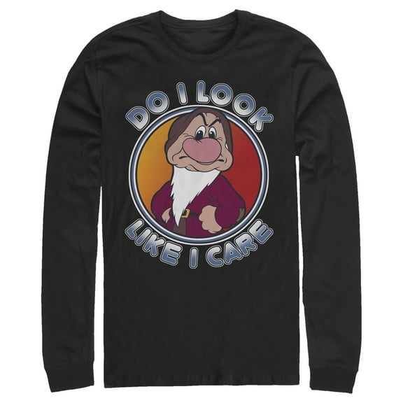 Men's Snow White and the Seven Dwarfs Grumpy Don't Care  Long Sleeve Shirt