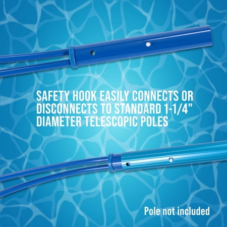 U.S. Pool Supply Swimming Pool Safety Hook - Emergency Life-Saving Rescue Equipment, Help Struggling, Drowning Swimmers, Teaching Preserver - Aluminum Alloy, Attaches to 1-1/4 Telescopic Poles
