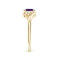 thumbnail image 3 of ANGARA Natural 0.4 Ct. Amethyst with Diamond Classic Ring in 14K Yellow Gold for Women (Ring Size: 10), 3 of 9