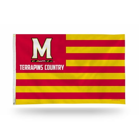 Rico Industries College Maryland Terrapins 3' x 5' Country Banner Flag  - Indoor or Outdoor Décor - Single Sided