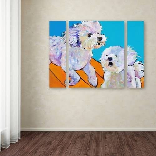 Trademark Fine Art "Catch Me" Canvas Art by Pat Saunders-White Three Panel Set