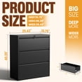 thumbnail image 2 of Lateral File Cabinet with Lock, 3 Drawer Metal Filing Cabinet, File Cabinet Organizer for Home Office, Easy Assembly, Lockingl File Cabinets for Legal/Letter/A4, 35.43"W x 15.75"D x 40.39"H,Black, 2 of 9