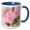 Blue/White, variant on 3drose, Image of Watercolor of Two Pink Roses in Closeup, 11oz Mug