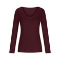 thumbnail image 4 of Sexy Tops for Women Casual Deep V Neck Shirts Long Sleeve Spring 2026 Tunic Dressy Slim Fit Soft Comfy Blouses Dressy Lightweight Comfy Outfits Going Out Tops Ladies Fashion Trendy, 4 of 8