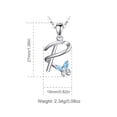 thumbnail image 4 of EUDORA Sterling Silver R Initial Necklaces with Blue Butterfly, Script Letter Alphabet Pendant Jewelry Gift for Women, Friends, 18 inch Chain, 4 of 10