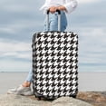 thumbnail image 3 of Lsque Houndstooth Black And White Printed Luggage Cover, Travel Luggage Protector,Scratch and Dirt Resistant, Fits 18-32 Inch Luggage - X-Large, 3 of 9