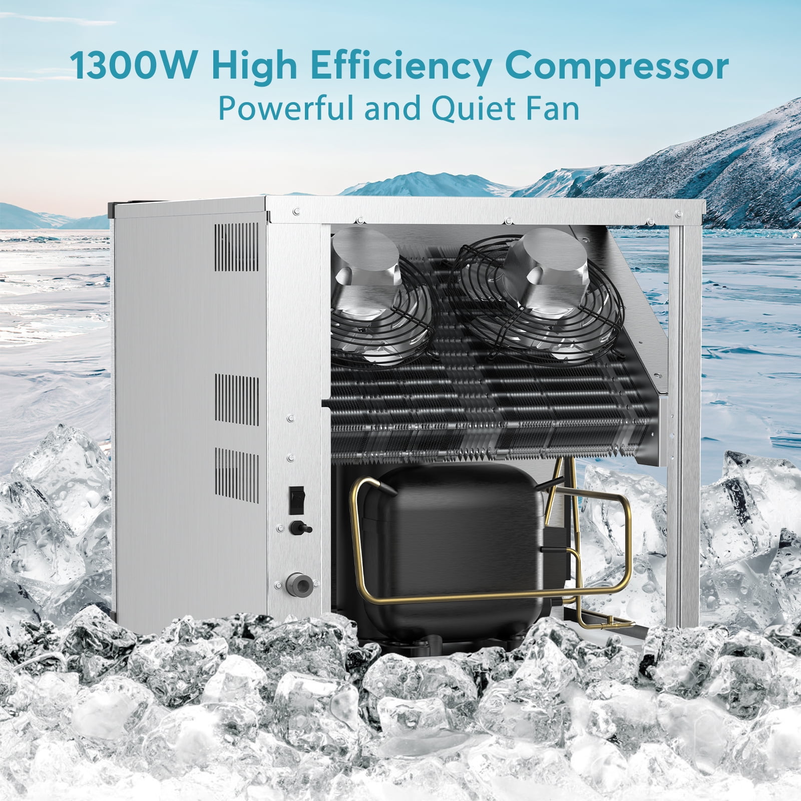 TITTLA 600Lbs/24H Commercial Ice Maker Machine,300 Lbs Storage,182 Ice Cubes in 12-15 Mins,Stainless Steel Industrial Ice Maker for Restaurant Bar Cafe Commercial Use