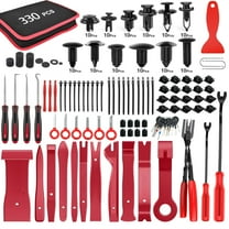 GOOACC 330Pcs Trim Removal Tool, Auto Push Pin Bumper Retainer Clip Set Fastener Terminal Remover Tool Adhesive Cable Clips Pry Kit Car Panel Radio Removal Auto Clip Pliers, Red