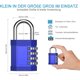 thumbnail image 2 of Combination lock 4 digits, locker lock for gym locker (blue), school locker, cupboard, lock with number code. Weatherproof for door, shed, fence, padl, 2 of 4