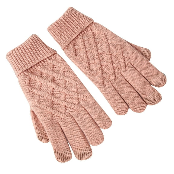 Cavosen Thermal Gloves for Women Thermal Windproof Gauntlets Knit Comfortable Elastic Cuff Winter Mittens