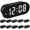 thumbnail image 1 of wonima44 FAMICOZY Small Simple Digital Alarm Clock,11 Color Options for Digits,Night Mode Auto Dim Auto Brighten,7 Adjustable Brightness,Large Numbers,Crescendo Loud Alarm for Bedroom Bedside,Black, 1 of 1