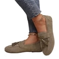thumbnail image 5 of HTHLVMD Slip-On Casual Flats, Women's Comfort Moccasins, Everyday Comfort Loafers, Office Shoes, Suede Tassel Loafers, Casual Dress Loafers for Women Driving Shoes Summer Comfortable Shoes, Khaki 8.5, 5 of 7