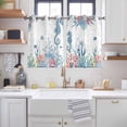 thumbnail image 2 of Coastal Seahorse Kitchen Curtains Window Panels, Summer Beach Nautical Ocean Coral Insulated Window Treatment Curtain, Grommet Curtains for Bedroom/Living Room/Bathroom, 2 Piece 42"Wx54"L, 2 of 8
