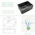 thumbnail image 6 of Mocoloo 27"x21"x10" Matte Black Stainless Steel Farmhouse Sink Single Bowl Apron Front Kitchen Sink, 6 of 6