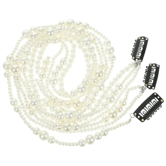 3 Pcs Chaînes pour Cheveux Femmes Extensions Perles Chaînes pour Cheveux à Clipser Chaînes Tressées Accessoires pour Cheveux