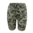 thumbnail image 5 of Womens Blue Jean Shorts Womens Classic Pockets Casual Mid Elasticity Denim Waist Camouflage Prints Pants Short Adult Female Clothes Women's Shorts(Camouflage,XXL), 5 of 7