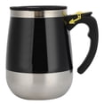 thumbnail image 2 of Taza de agua magnética eléctrica de acero inoxidable con carga USB, taza mezcladora para café, leche y agitación automática, 400 ml, color negro, 2 of 14