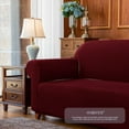 thumbnail image 7 of Subrtex Stretch 1-Piece Textured Grid Slipcover Sofa Cover, Wine, 7 of 7