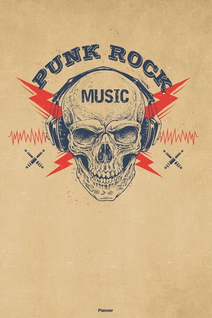Punk Rock Music Planner: Skull with Headphones Punk Rock Music Calendar
