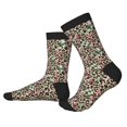 thumbnail image 2 of Xecao Leopard Dots Print Crew Socks for Men and Women, Men's Soft Moisture-wicking Sock, 2 of 7