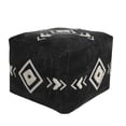 thumbnail image 4 of Laddha Home Designs 18" Black and White Diamond Medallion Square Pouf Ottoman, 4 of 9