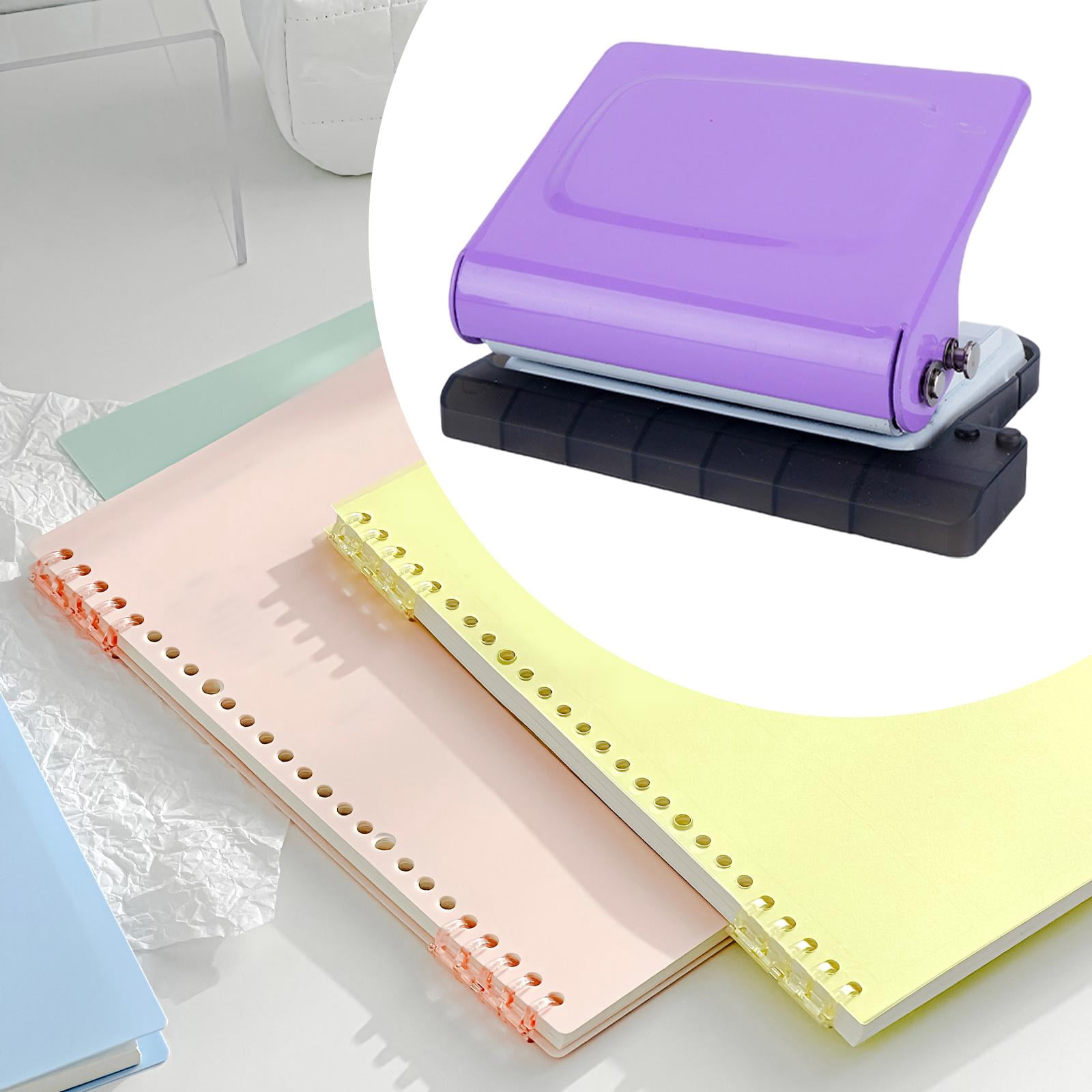 Abbraccia s Punch Paper Punch Effortless Punching, Heavy Duty, Reusable Paper Puncher Mini Paper Punch for Binder Crafting Office Violet