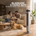 thumbnail image 7 of Alvantor 36" Tower Fan for Bedroom, 28dB Quiet Bladeless Cooling Fan with Remote, 5 Speeds 4 Modes, 12H Timer, 64° Oscillating Standing Fan, 7 of 7