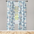 thumbnail image 3 of Ambesonne Spring Curtains, Butterfly Vintage Tropical, Pair of 28"x84", Pale Azure Blue and Lilac, 3 of 5