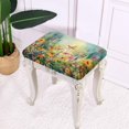 thumbnail image 3 of Xoenoiee Butterfly Daisy Oil Painting Print Bar Stool Covers Rectangle Soft Washable Vanity Stool Cover Removable Saddle Bar Stool Slipcover with Elastic Band Home Decor, 2 Pack, 3 of 6