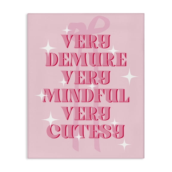 Stupell Industries Modern Pink Demure Mindful & Cutesy Canvas Art, 16 x 20, by Lil' Rue