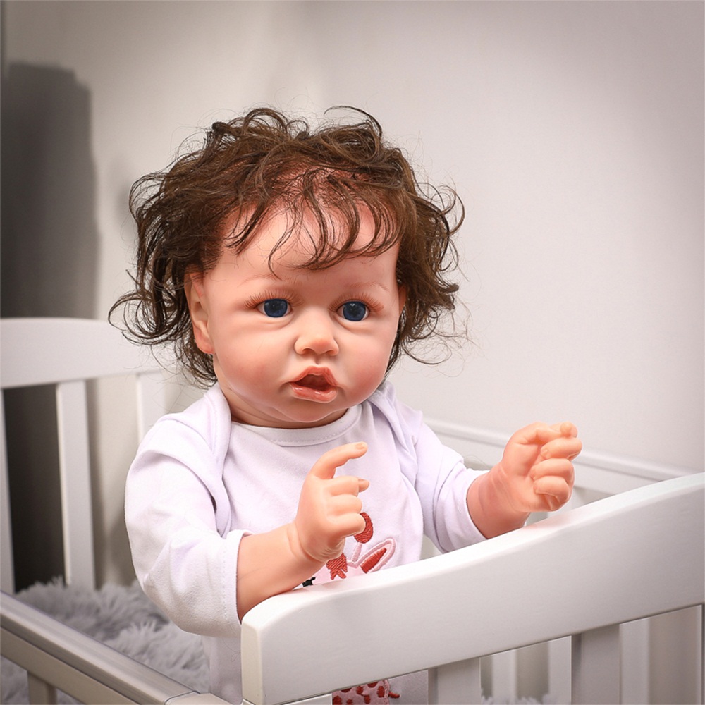 22 inch Full Silicone Reborn Baby Dolls, Real Life Blue