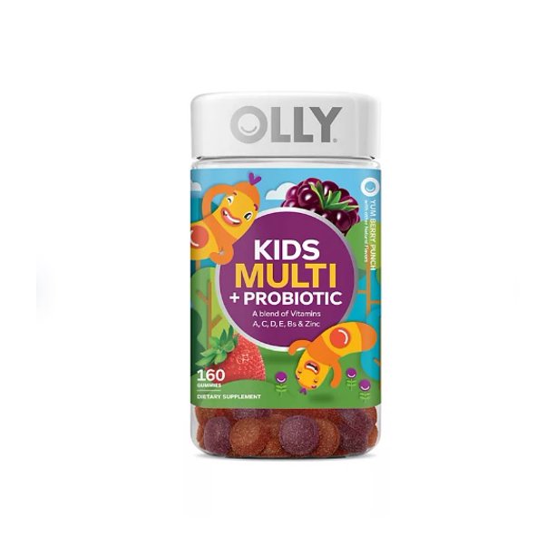 OLLY Kids Multivitamin + Probiotic Gummy, Digestive Support, Berry (160