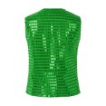 thumbnail image 2 of TSSOE Kids Girls Boys Glittery Sequined Vest Jacket Hip-Hop Street Dance Wear Stage Performance Dark Green 170, 2 of 5