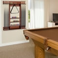 thumbnail image 2 of Topbuy Wall-Mounted Billiard Pool Cue Rack Pool Sticker Holder for Storing Cues & Pool Table Equipment Accessories Brown, 2 of 9